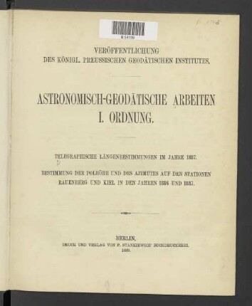 [2]: Telegraphische Längenbestimmungen in den Jahre 1887