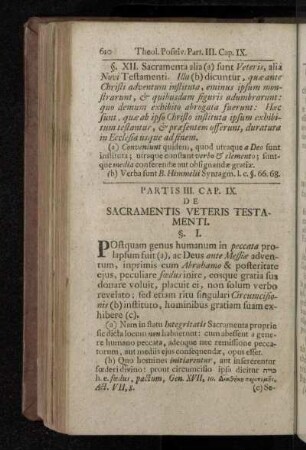 Partis III. Cap. IX. De Sacramentis Veteris Testamenti.