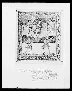 Psalter Karls des Kahlen — David mit seinen Musikern, Folio 1verso