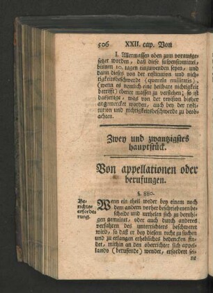 [Zwey und zwantzigstes hauptstück - Sechs und zwantzigstes hauptstück.]