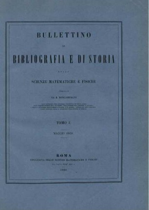 Tomo I. Maggio 1868.