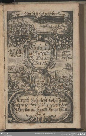 Türckenfall und Wiederstand D. Johannis Olearii Leipzig Anno 1663