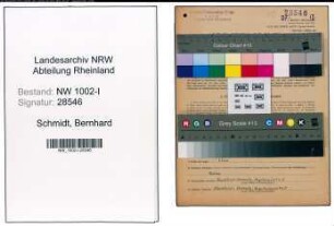 Entnazifizierung Bernhard Schmidt, geb. 09.06.1907 (Betriebsleiter)