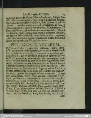 Pentecoste Veterum