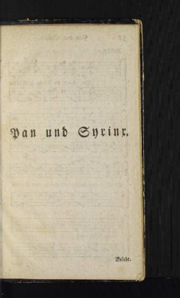 Pan und Syrinx.