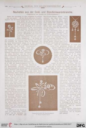 Neuheiten aus der Gold- und Bijouteriewarenbranche
