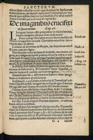 De imaginibus crucifixi et sanctorum. Cap. 16.