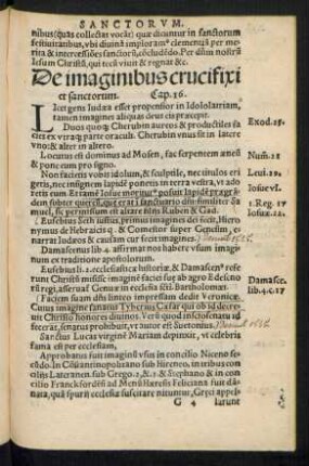 De imaginibus crucifixi et sanctorum. Cap. 16.