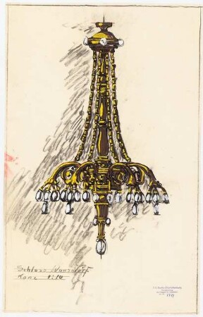 Inneneinrichtung von Schloss Wansdorf: Ansicht der Lampe 1:10