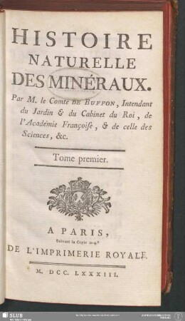 1: Histoire Naturelle Des Minéraux