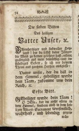Die sieben Bitten Des heiligen Vatter Unser, etc.