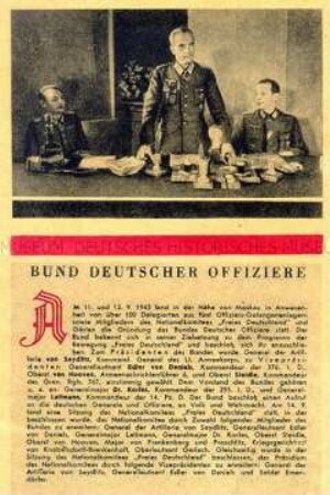 Illustrierte Flugschrift über die Bildung des "Bundes Deutscher Offiziere"