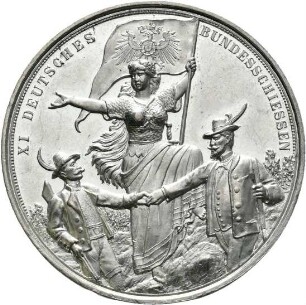 Medaille auf das XI. Deutsche Bundesschießen in Mainz 1894 - Medaille