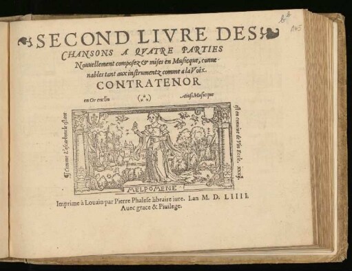 Second livre des chansons a quatre parties ... Contratenor
