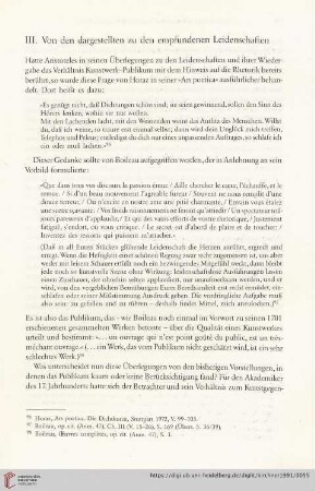 III. Von den dargestellten zu den empfundenen Leidenschaften