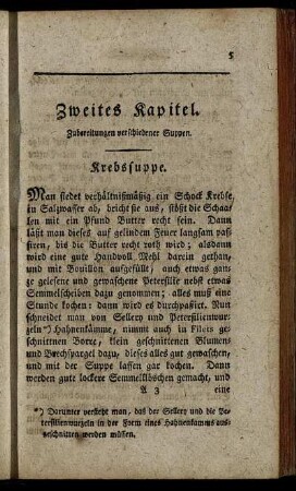 Zweites Kapitel. Zubereitung verschiedener Suppen.