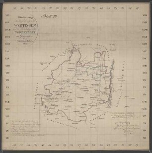 Eintheilung des königl. Landgericht's Wertingen und des Herrschaftsgericht's Nordendorf in Gemeinden für das Grundsteuer Kataster 1833