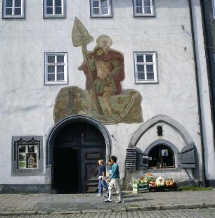 Arnstadt. Haus zum großen Christoph. Hauptfassade, Ausschnitt
