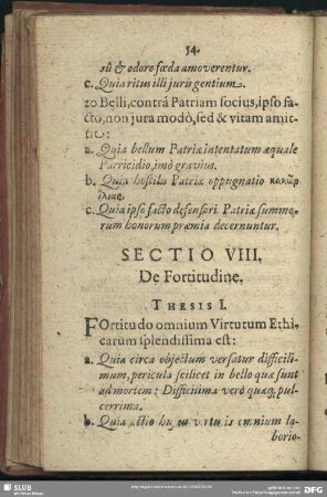 Sectio VIII. De Fortitudine