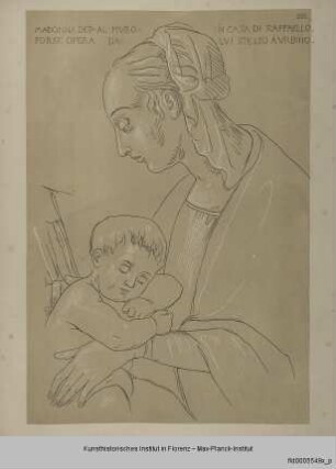 Sitzende Madonna mit Kind (nach einem Fresko im Haus des Raffael in Urbino)