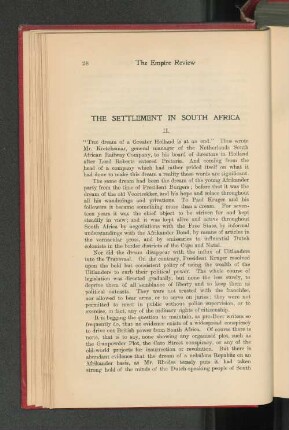The Settlement in South Africa II.