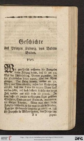 Geschichte des Prinzen Ludwig von Baden-Baden