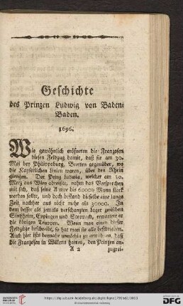 Geschichte des Prinzen Ludwig von Baden-Baden