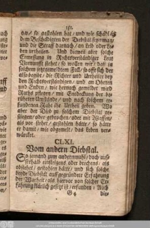 CLXI. Vom andern Diebstal.