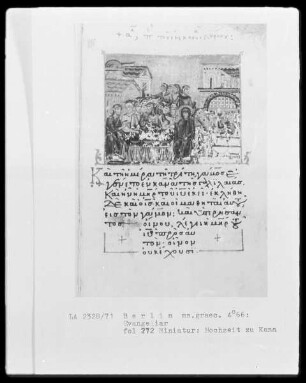 Tetraevangelion — Hochzeit zu Kana, Folio 272recto