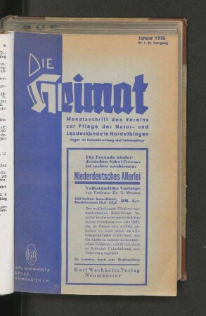 Januar 1935, Nr. 1, 45. Jahrgang