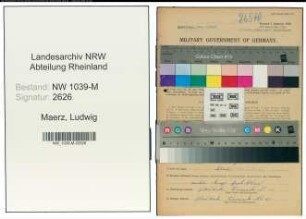 Entnazifizierung Ludwig Maerz , geb. 17.02.1915 (Baecker)