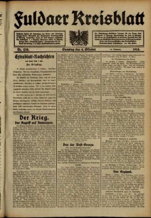 Ausgabe vom Sonntag, den 04. Oktober 1914.