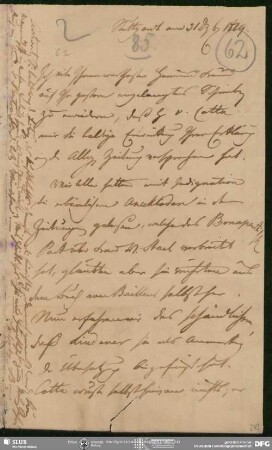 Eigenh. Brief von Sulpiz Boisserée an August Wilhelm von Schlegel, Stuttgart, 31.12.1819