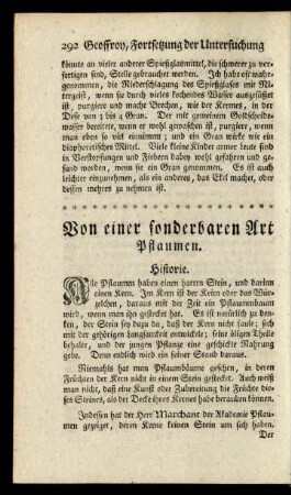 Von einer sonderbaren Art Pflaumen
