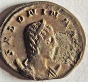 Römische Münze, Nominal Antoninian, Prägeherr Gallienus für Salonina, Prägeort Rom, Original