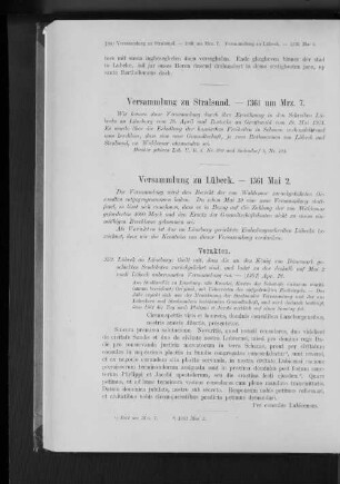 Versammlung zu Stralsund. - 1361 um Mrz. 7.