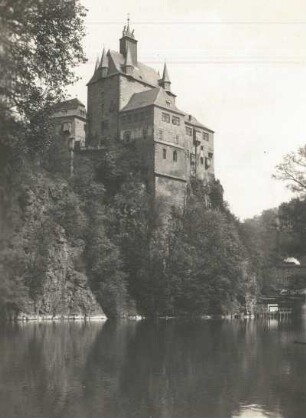 Burg Kriebstein : Blick über die Zschopau auf Burg Kriebstein