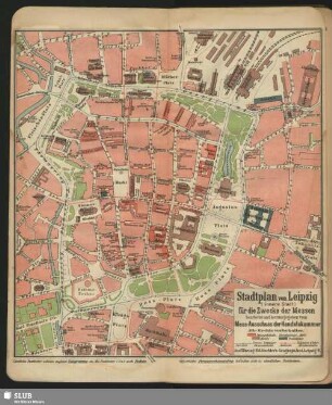 Stadtplan von Leipzig (innere Stadt) für die Zwecke der Messen