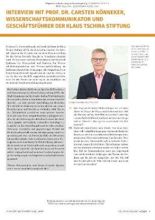 Interview mit Prof. Dr. Carsten Könneker, Wissenschaftskommunikator und Geschäftsführer der Klaus Tschira Stiftung