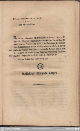 [45ter d.d. 23 ej. mit 2 Beilagen. dikt. den 29. ej.]