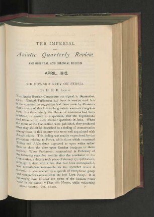 Sir Edward Grey on Persia.