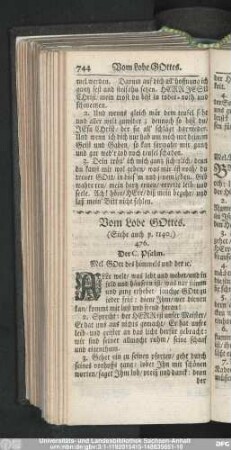 Vom Lobe Gottes.
