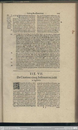 Tit. VII. De Citatione eiusq[ue] Insinuatione iusta ac legitima