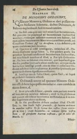 Membrum III. De Minoribvs Ordinibvs.