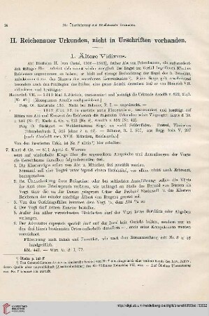 II: Reichenauer Urkunden, nicht in Urschrift vorhanden