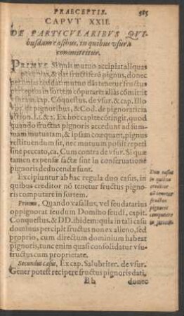 Caput XXII. De Particularibus Quibusdam casibus, in quibus usura committitur.