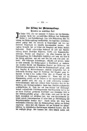 Zur Lösung der Wohnungsfrage