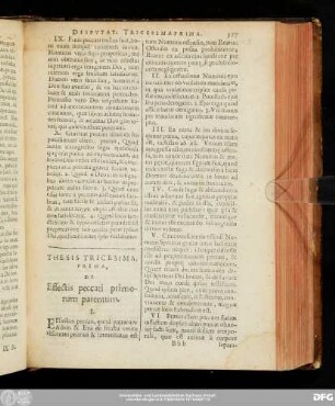 Thesis Tricesima, Prima, De Effectis peccati primorum parentum.