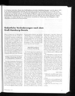 Gebietliche Veränderungen nach dem Groß-Hamburg-Gesetz