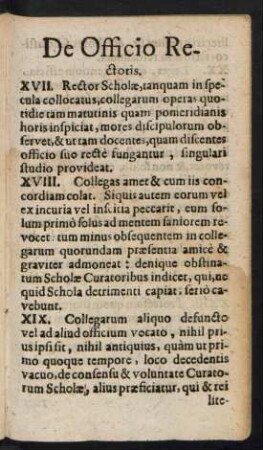De Officio Rectoris.